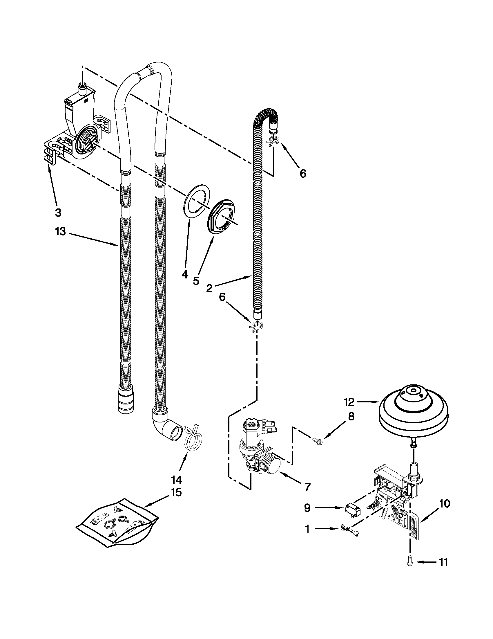 Fill, drain and overfill parts