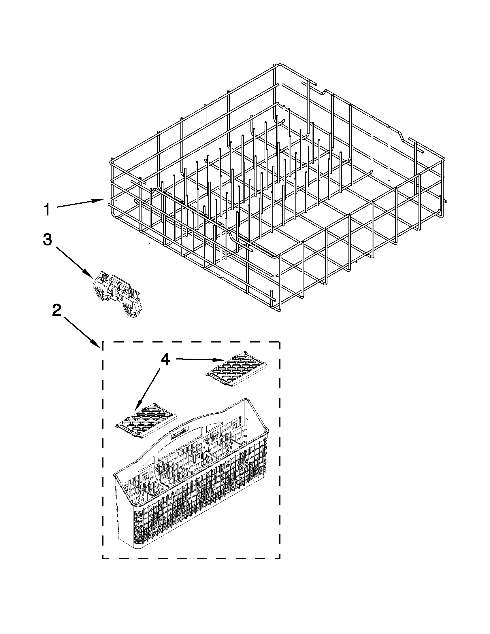 Lower rack parts