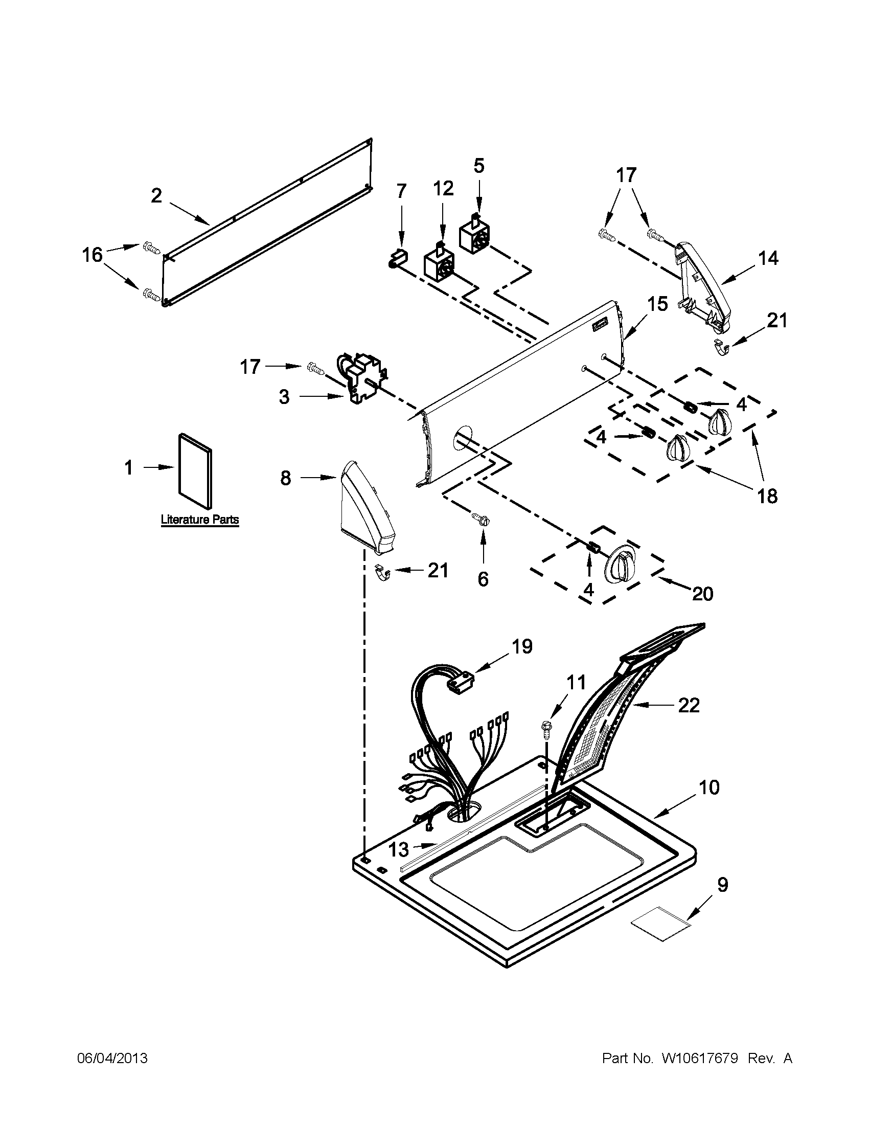 Top and console parts
