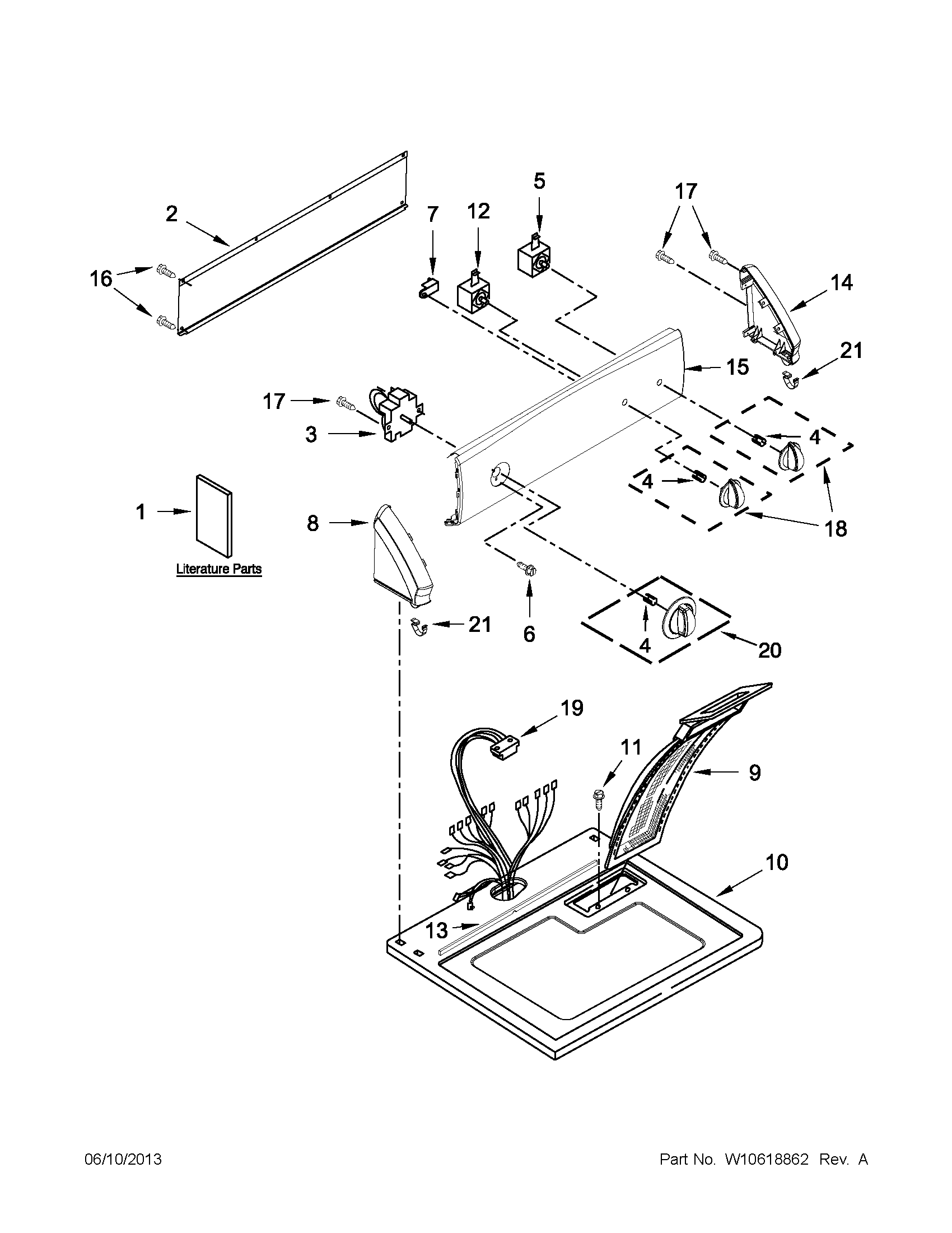 Top and console parts