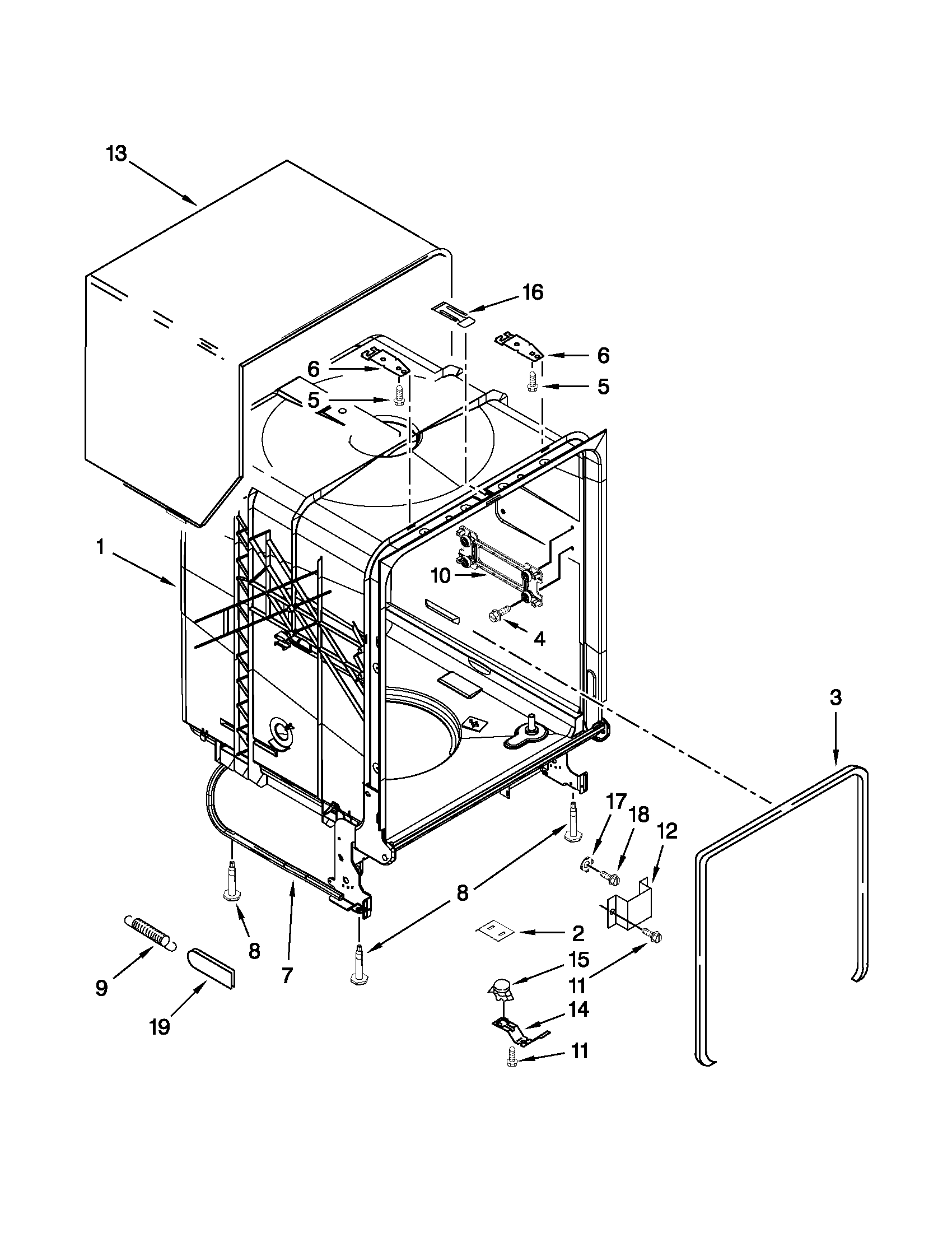 TUB AND FRAME PARTS