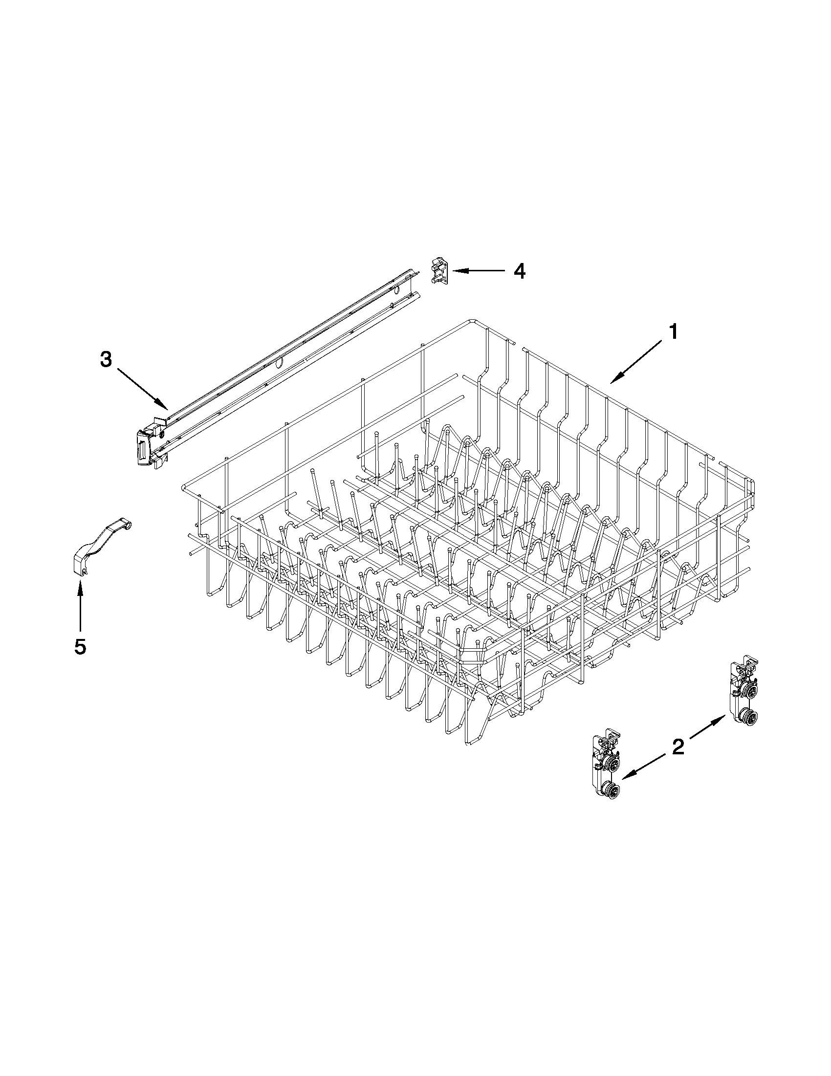 Upper rack and track parts