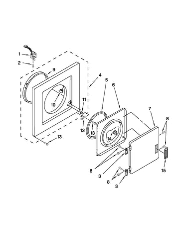 Dryer front panel and door parts