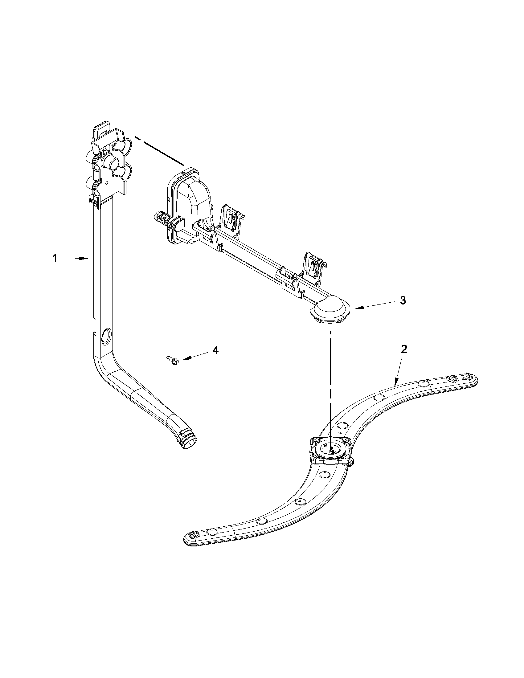 Upper wash and rinse parts