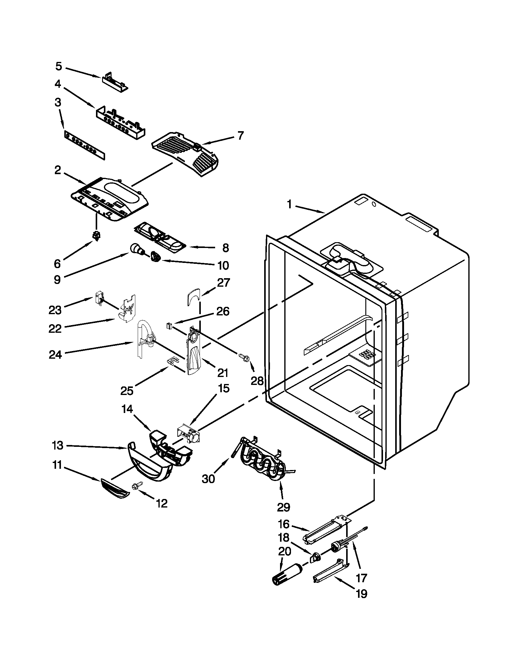 Refrigerator liner parts