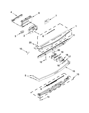 Control panel and latch parts