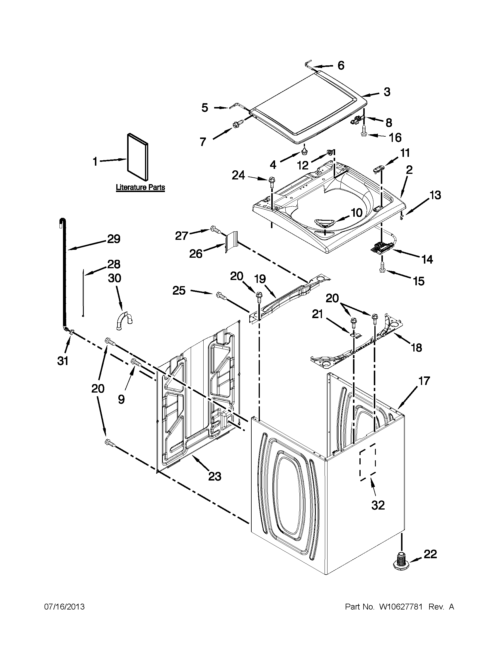 TOP AND CABINET PARTS