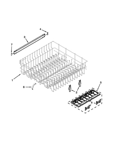 Upper rack and track parts