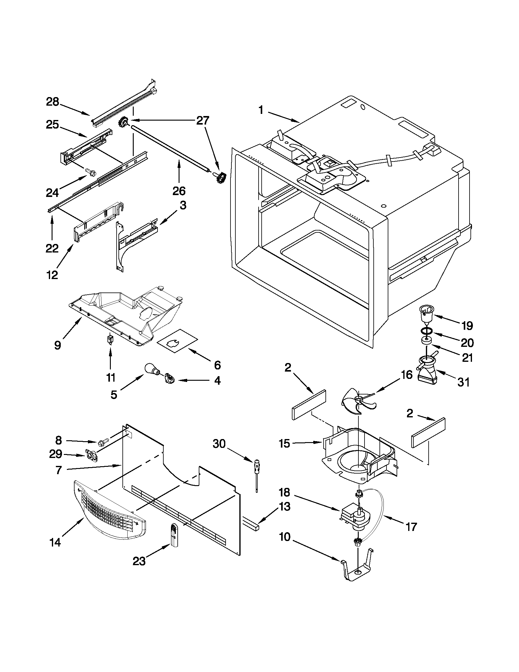 Freezer liner parts