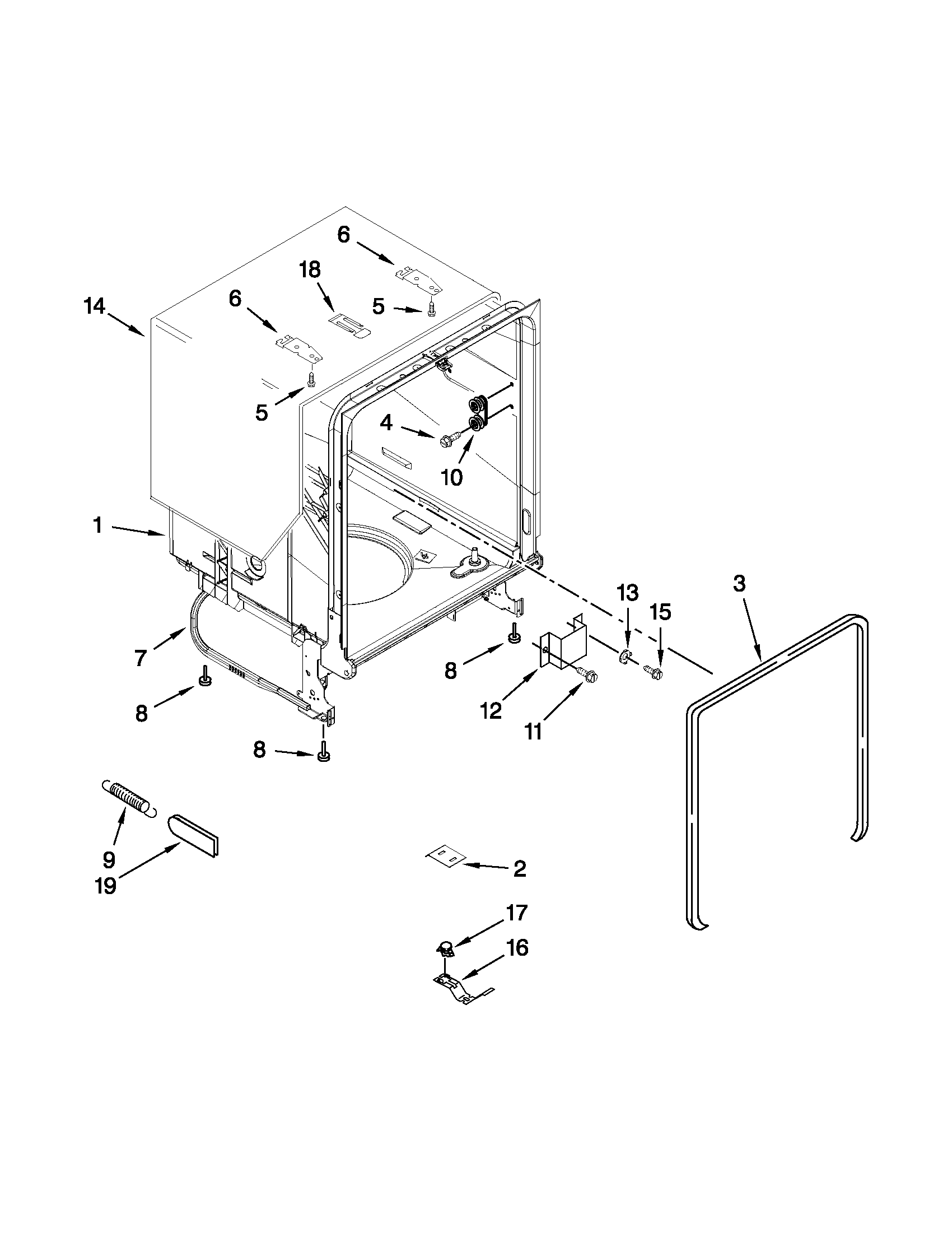 TUB AND FRAME PARTS