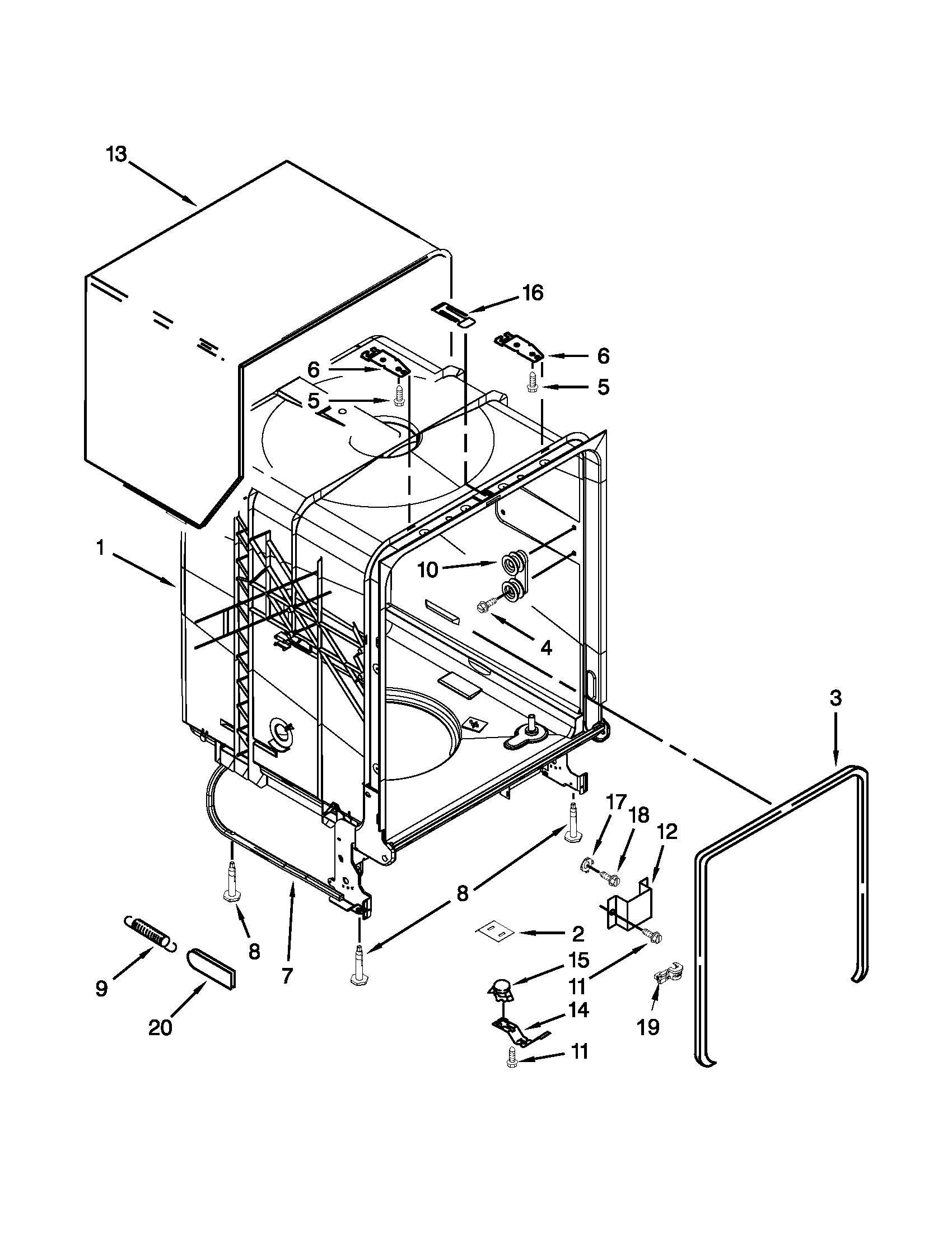 Tub and frame parts