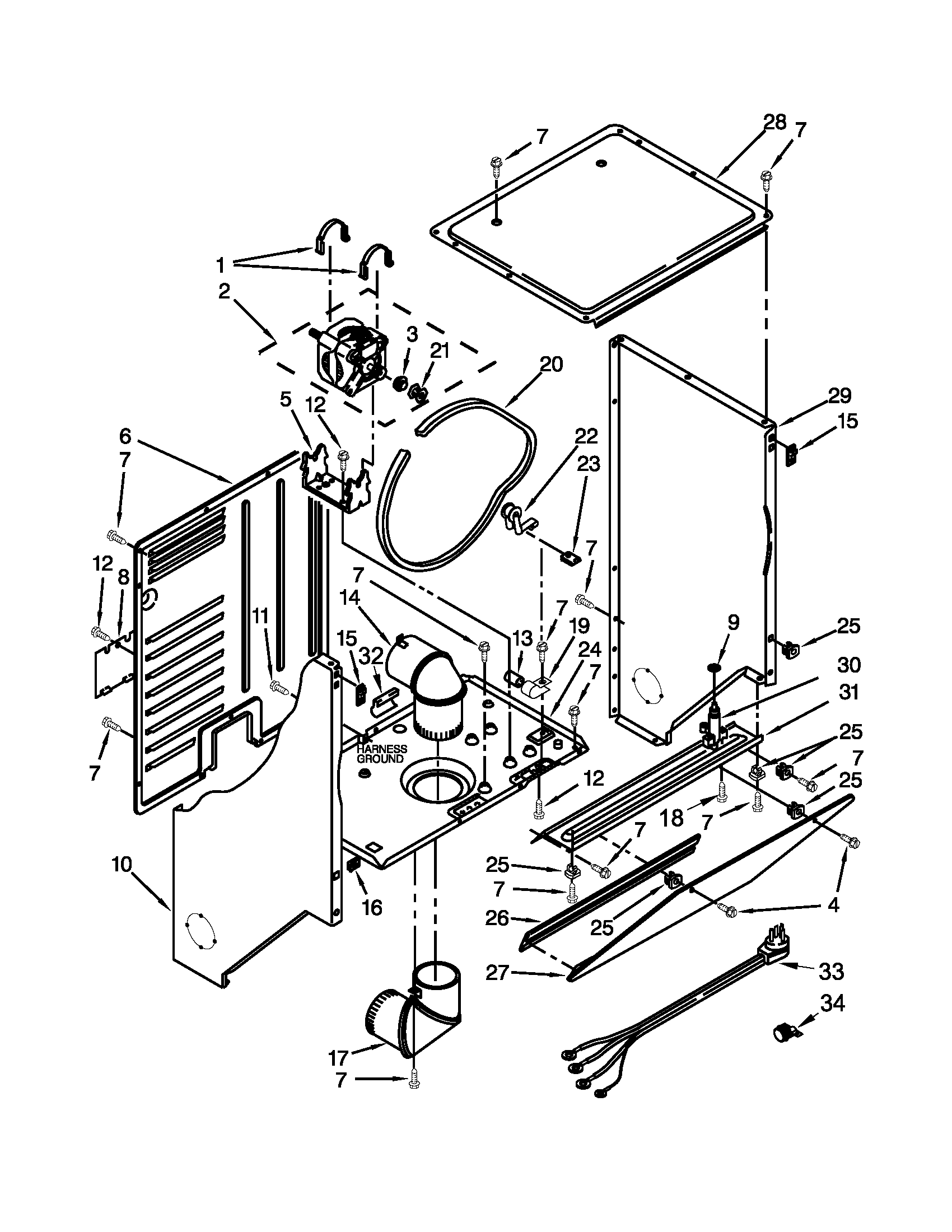 DRYER CABINET AND MOTOR PARTS