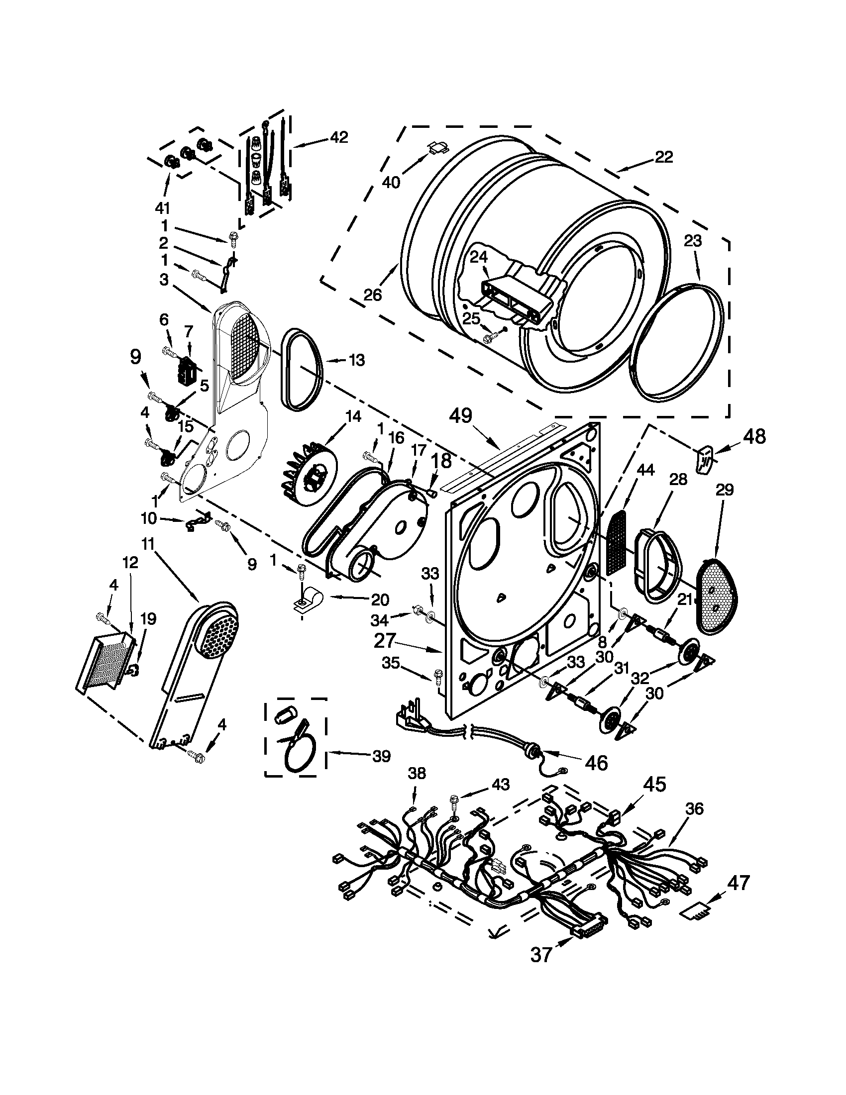 Dryer bulkhead parts