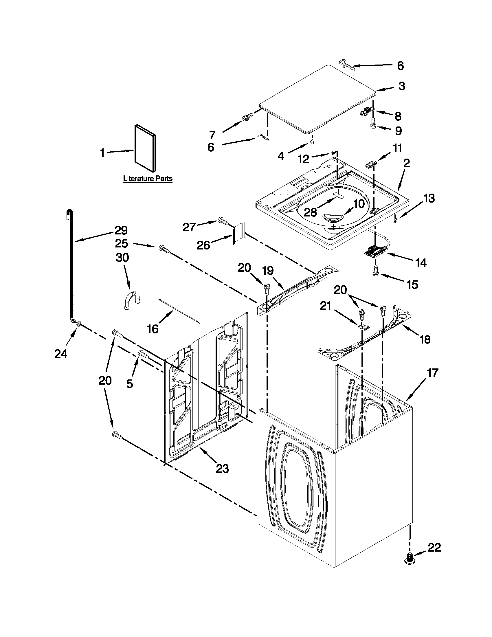 Top and cabinet parts