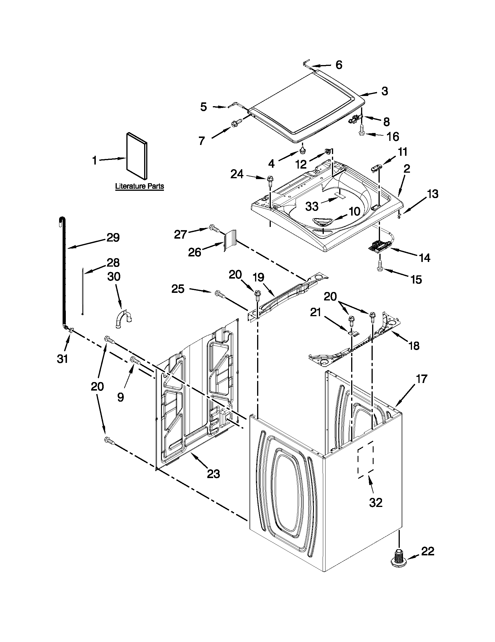 Top and cabinet parts