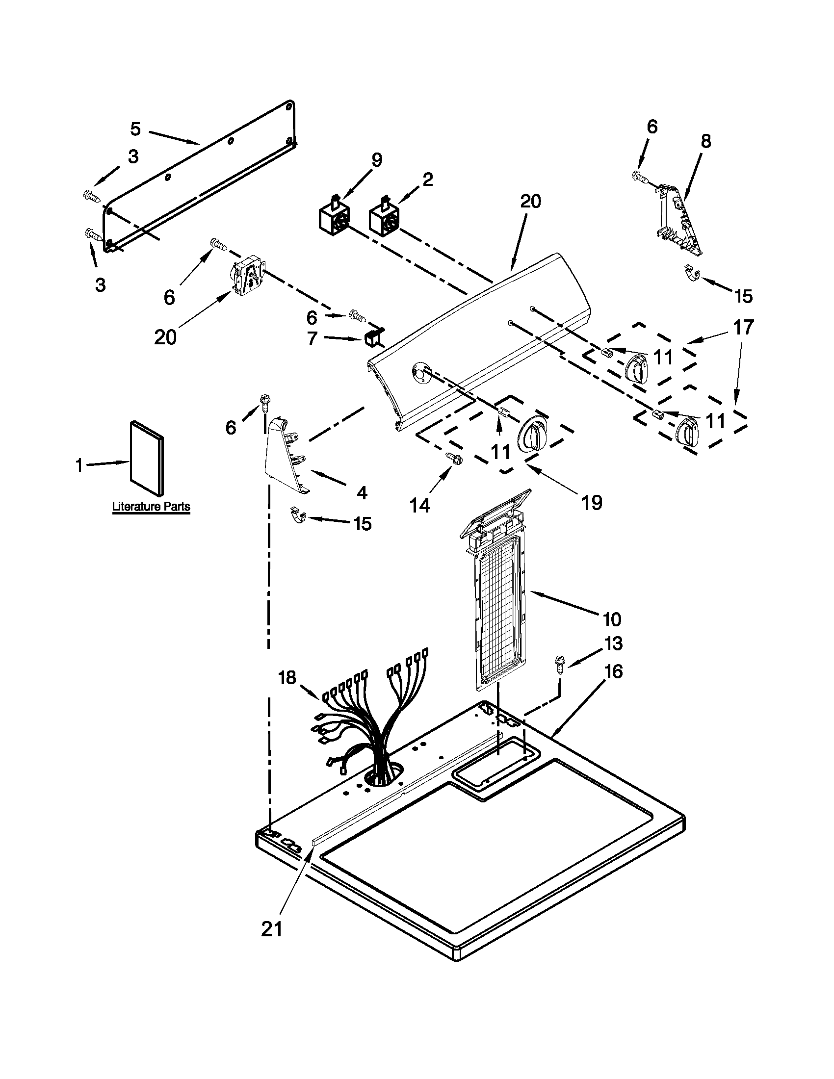 Top and console parts