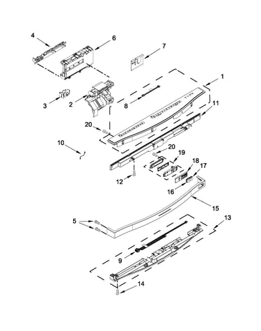 Control panel and latch parts