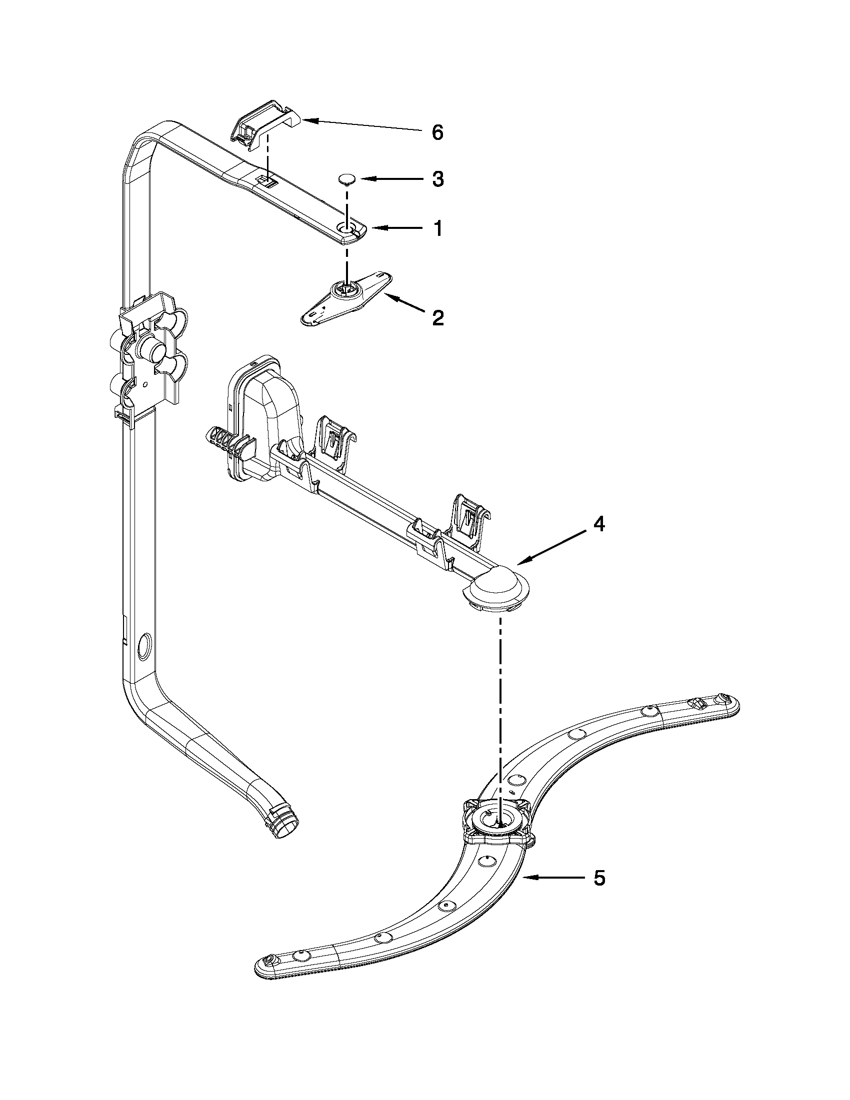 Upper wash and rinse parts