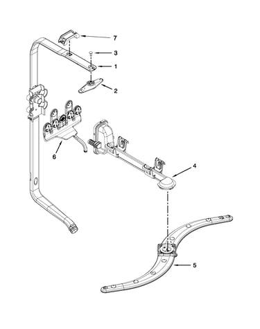 Upper wash and rinse parts