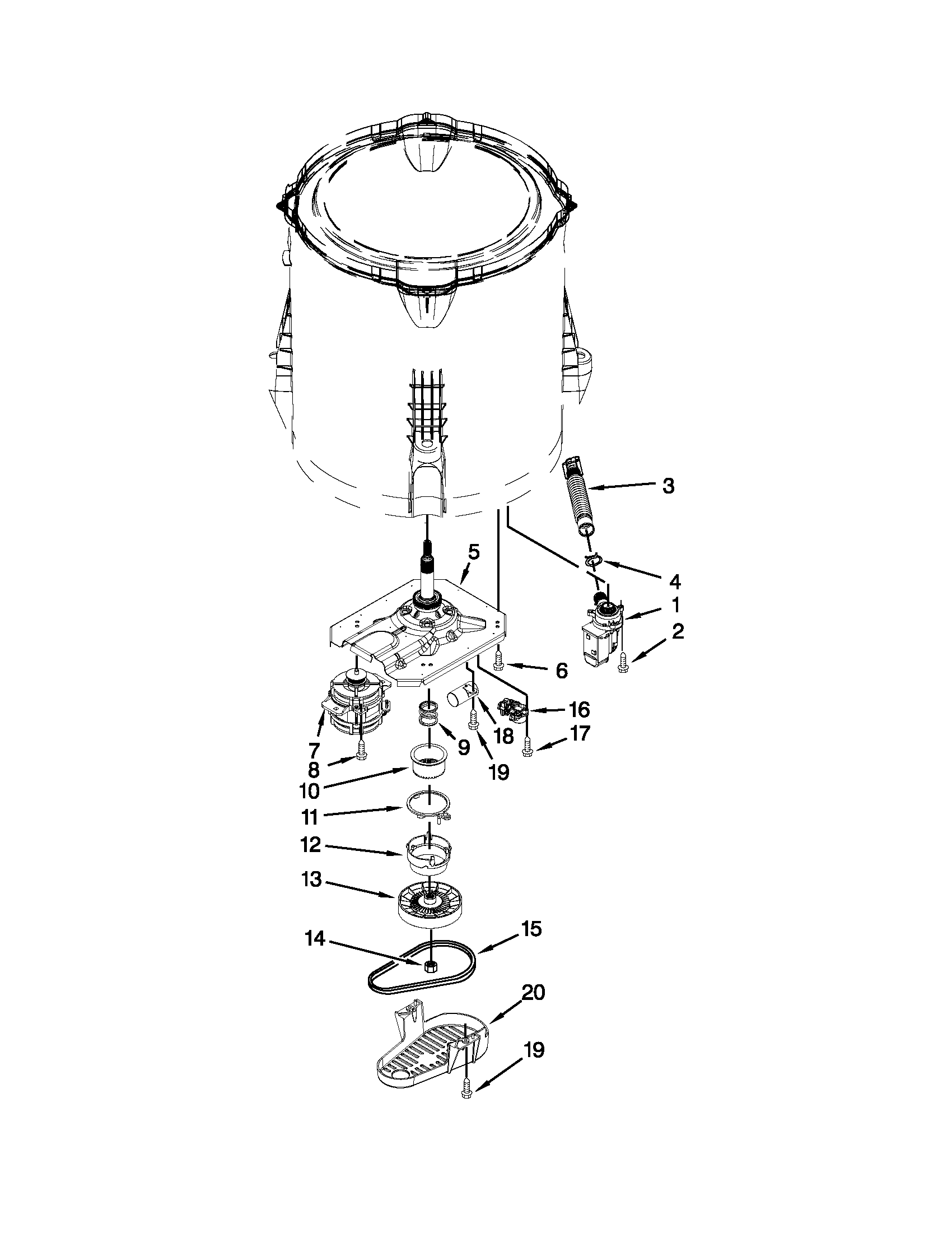 Gearcase, motor and pump parts