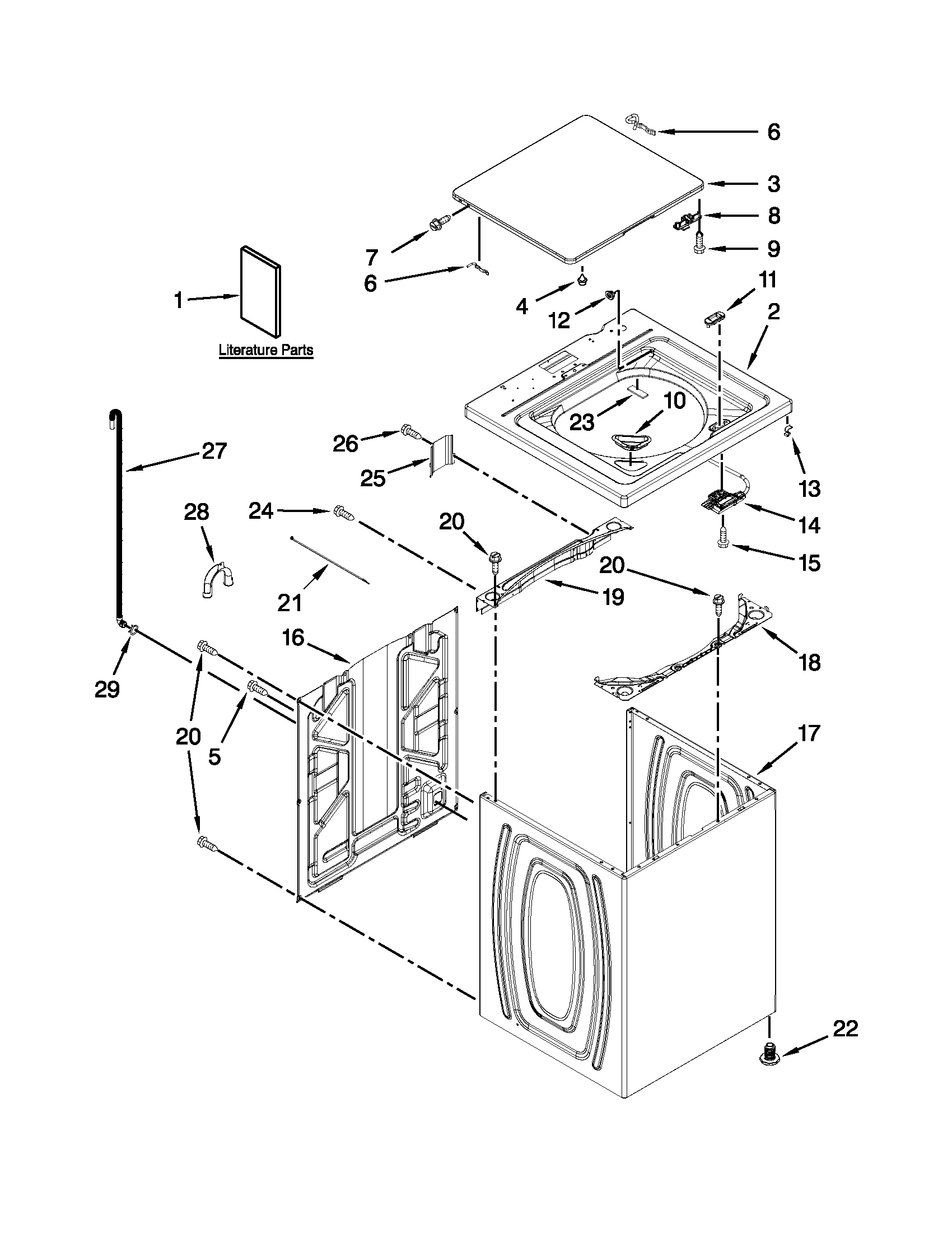 Top and cabinet parts