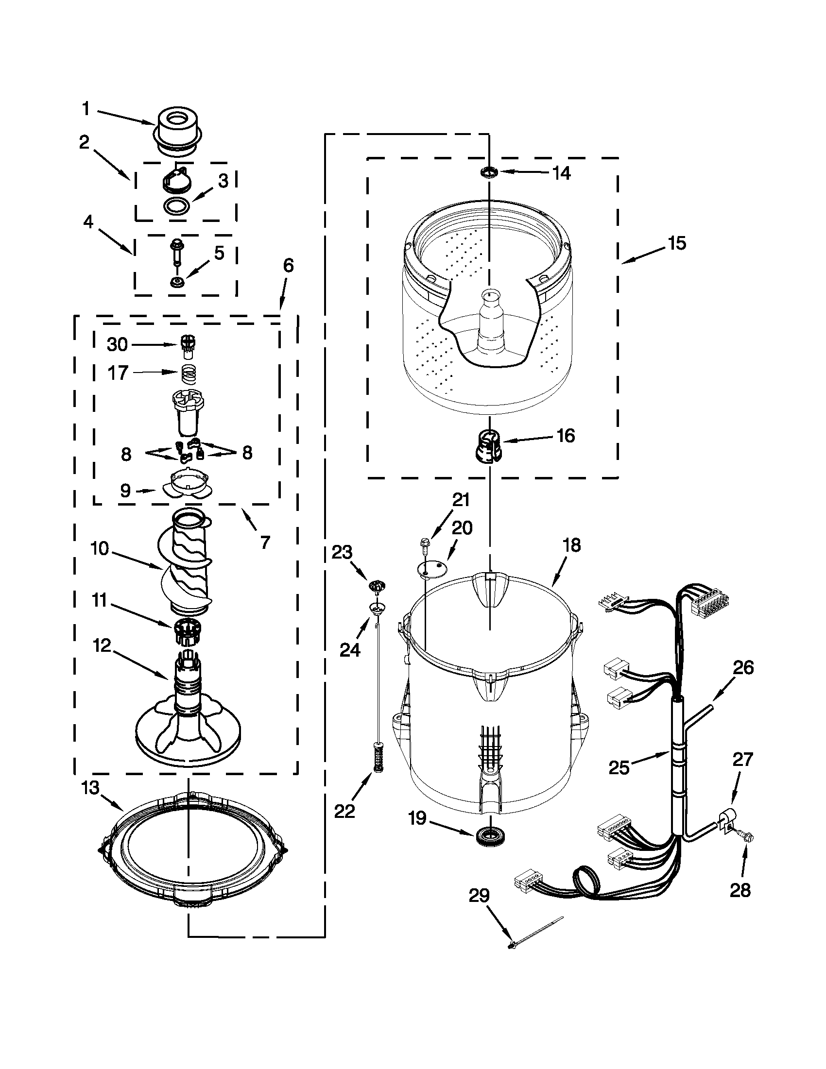 Basket and tub parts