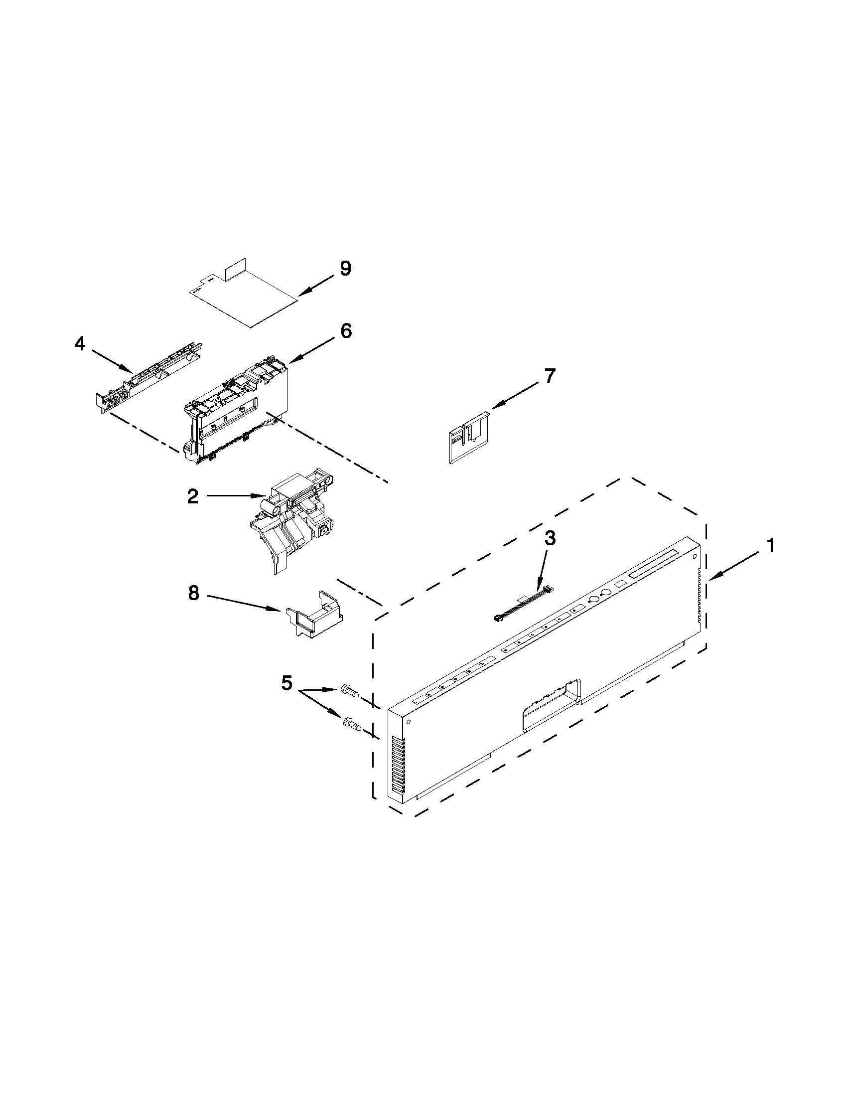 Control panel and latch parts