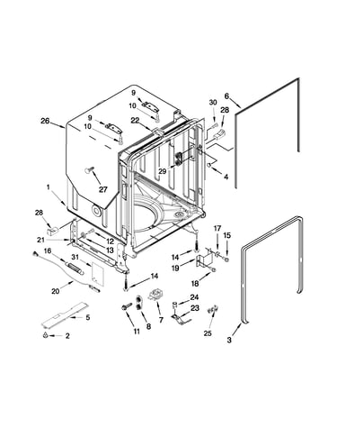 Tub and frame parts