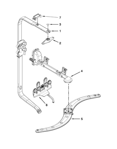 Upper wash and rinse parts