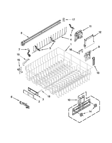 Upper rack and track parts