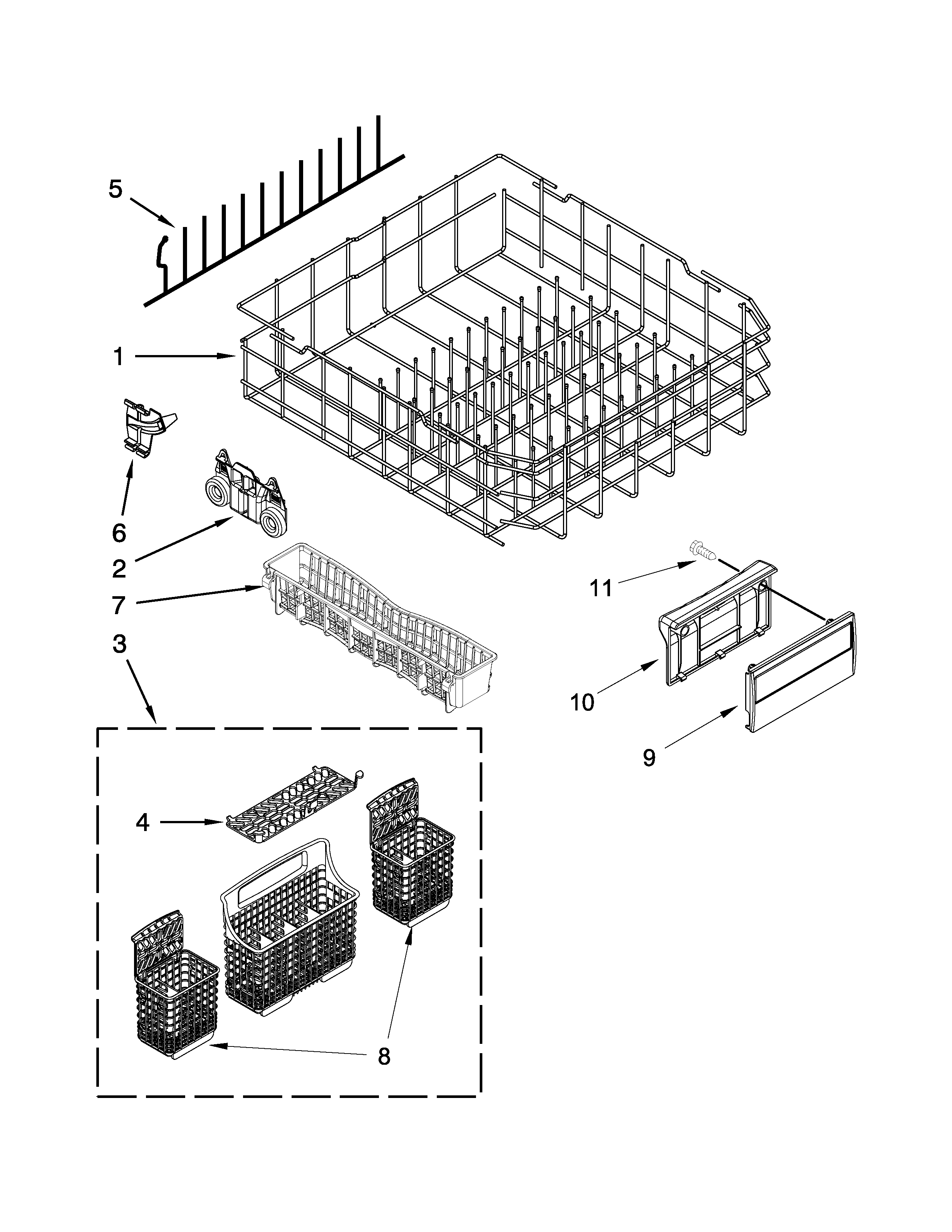 Lower rack parts