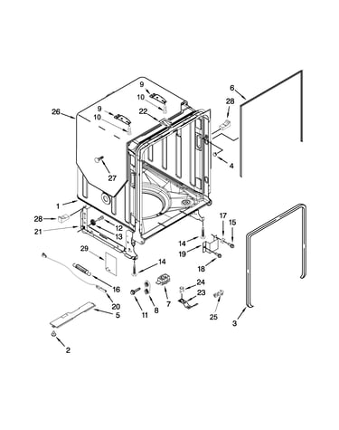 Tub and frame parts