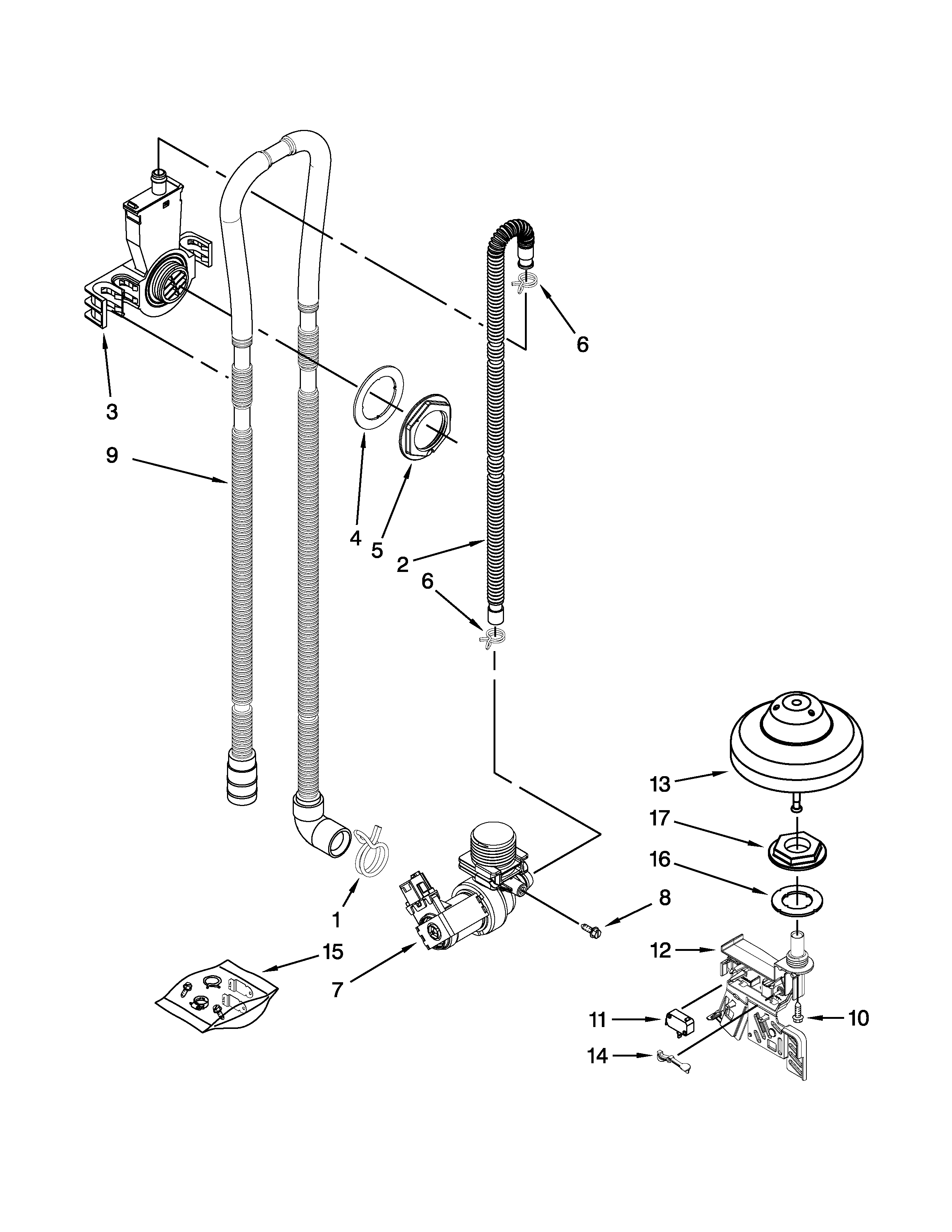 Fill, drain and overfill parts