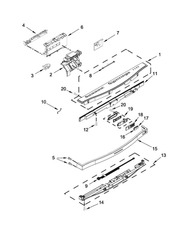 Control panel and latch parts