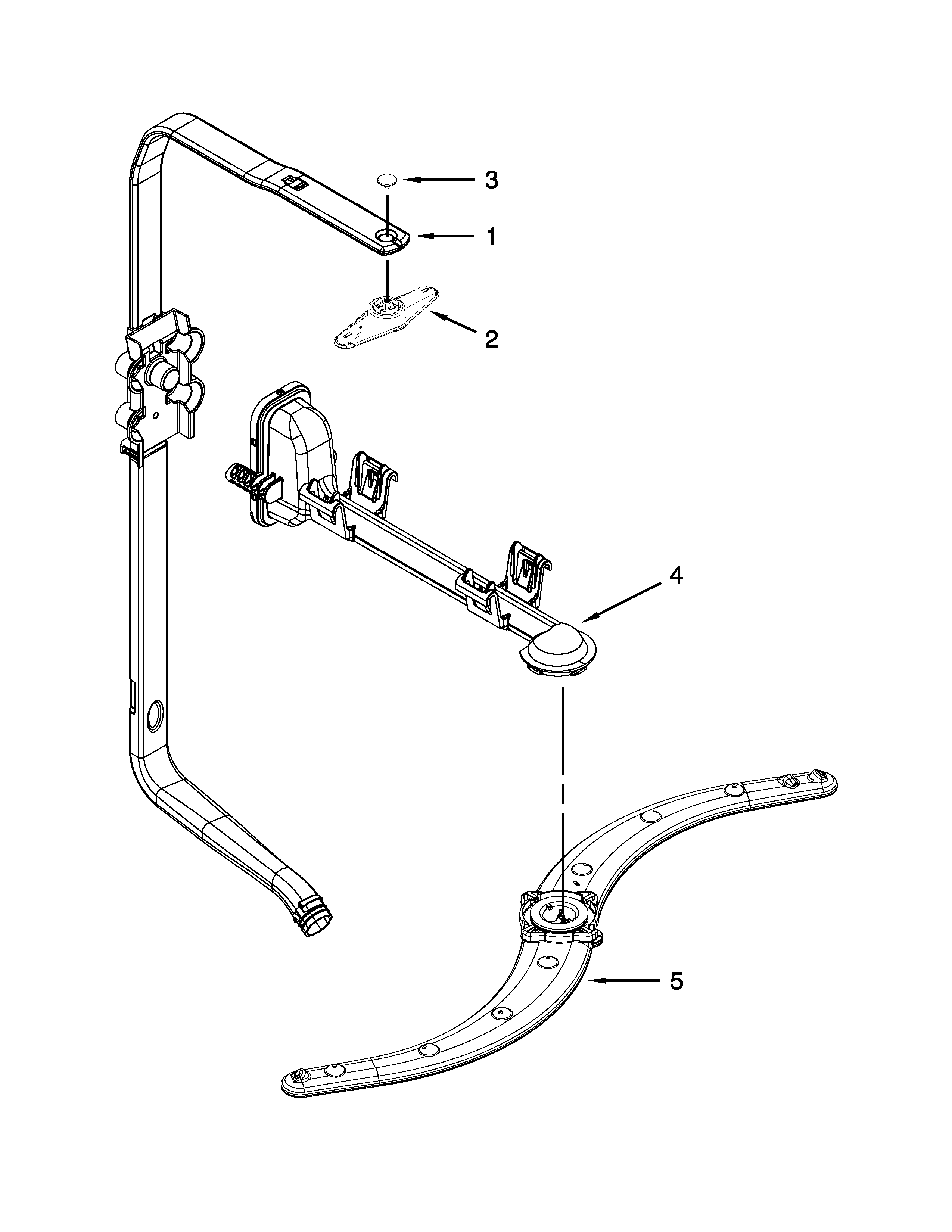 Upper wash and rinse parts