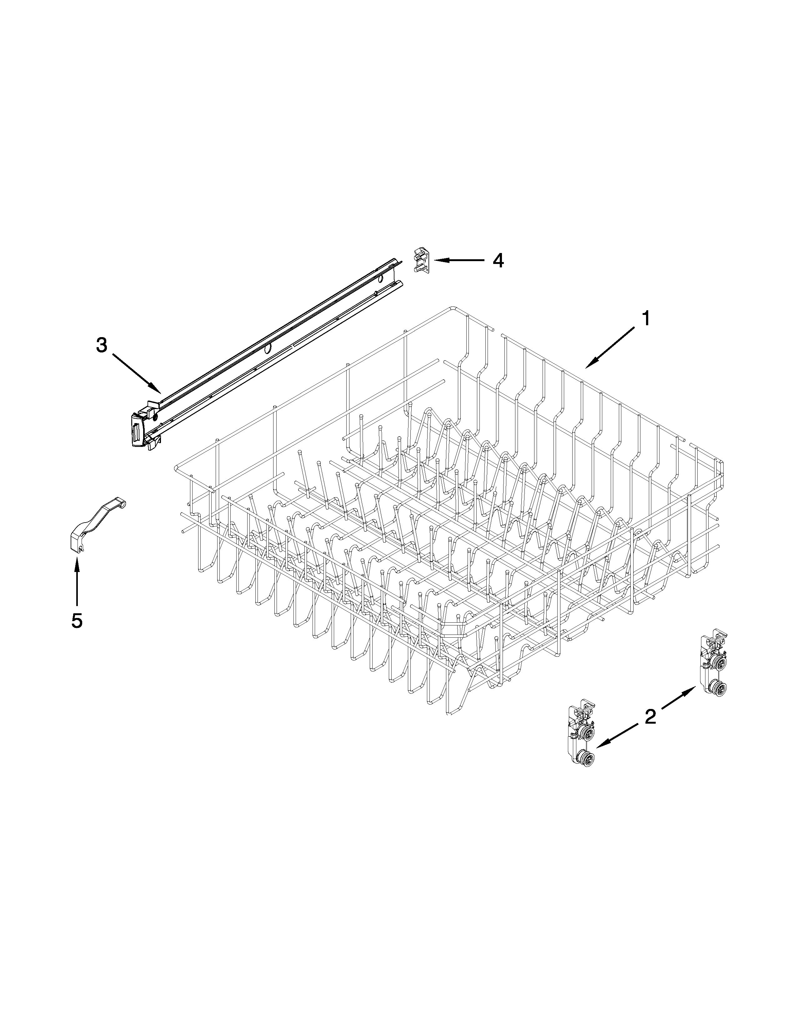 Upper rack and track parts