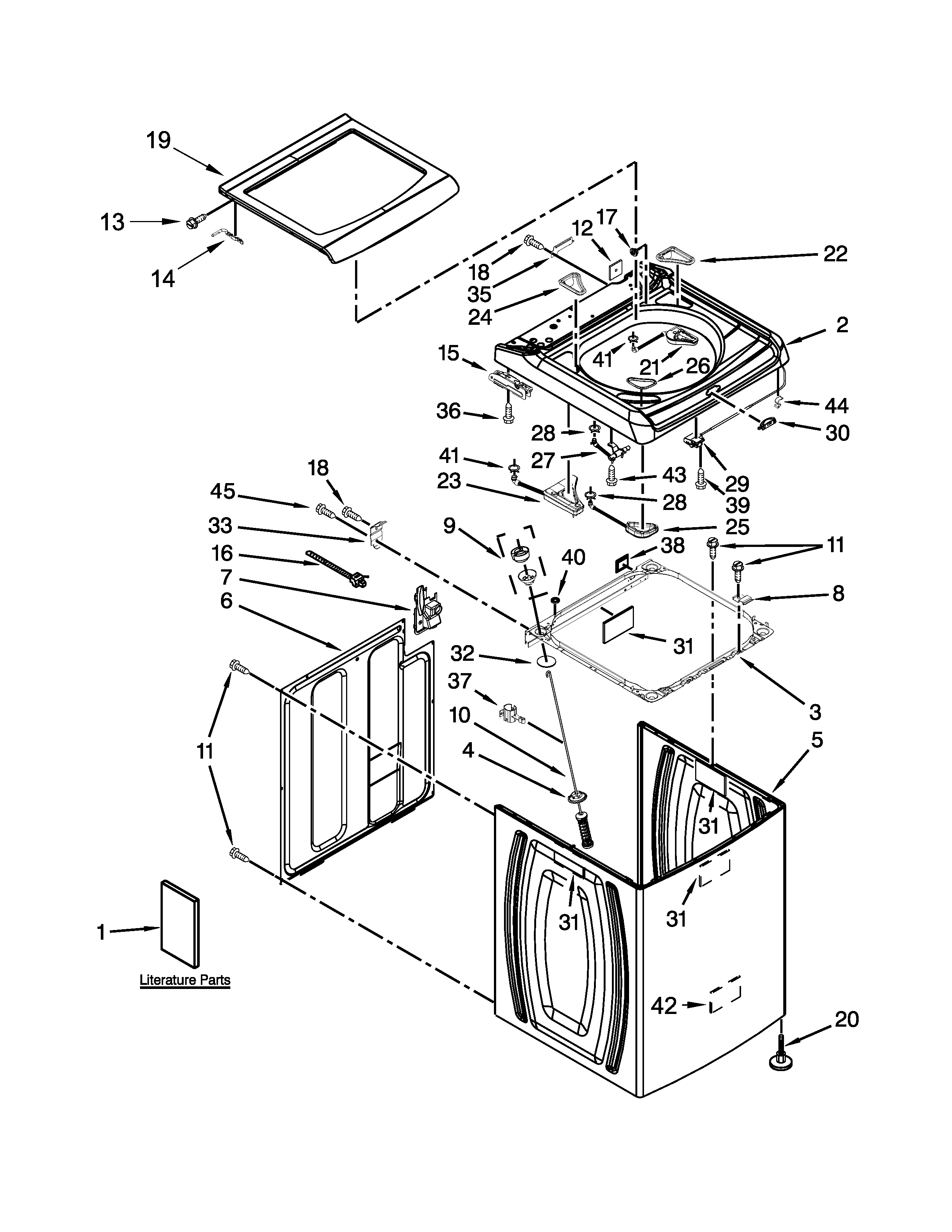 Top and cabinet parts