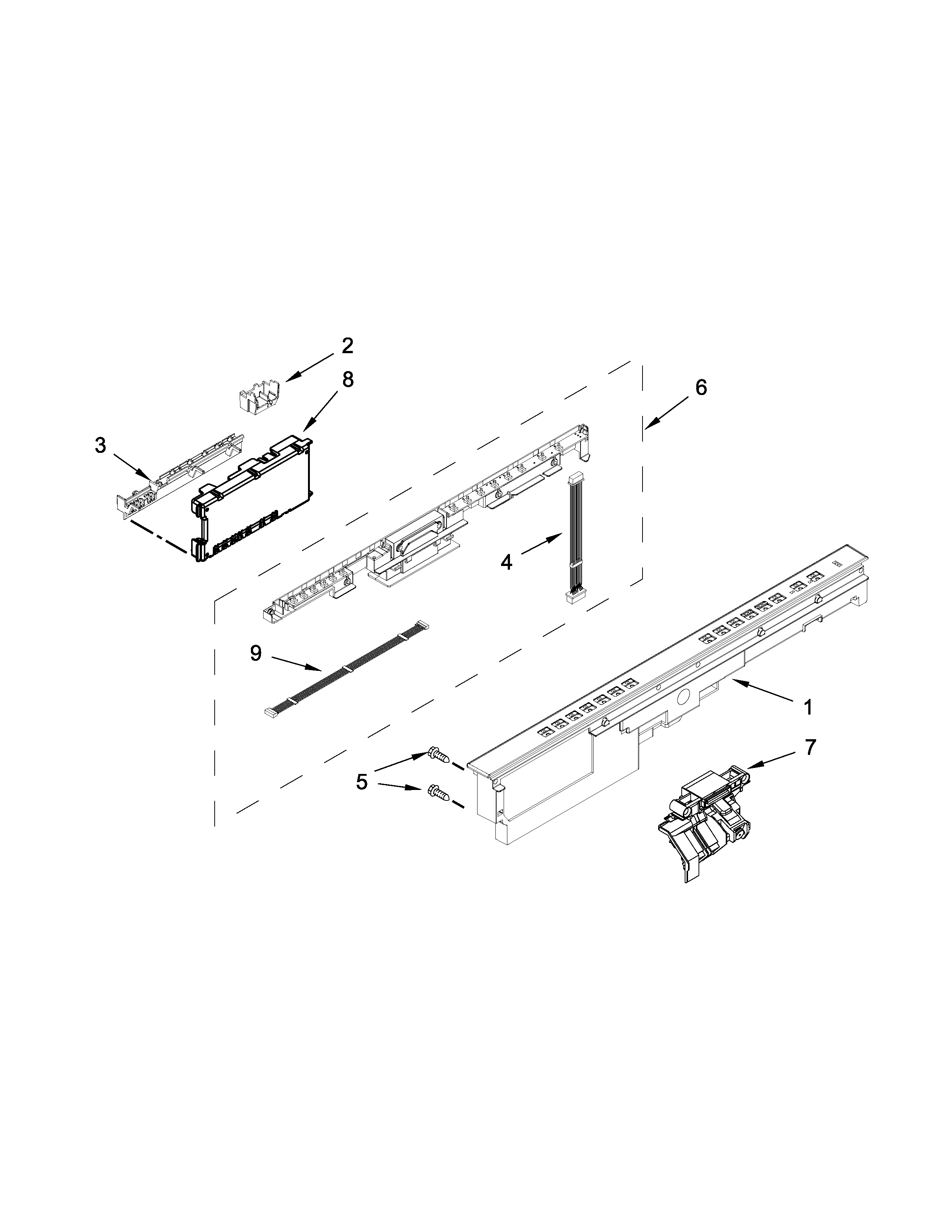 Control panel and latch parts