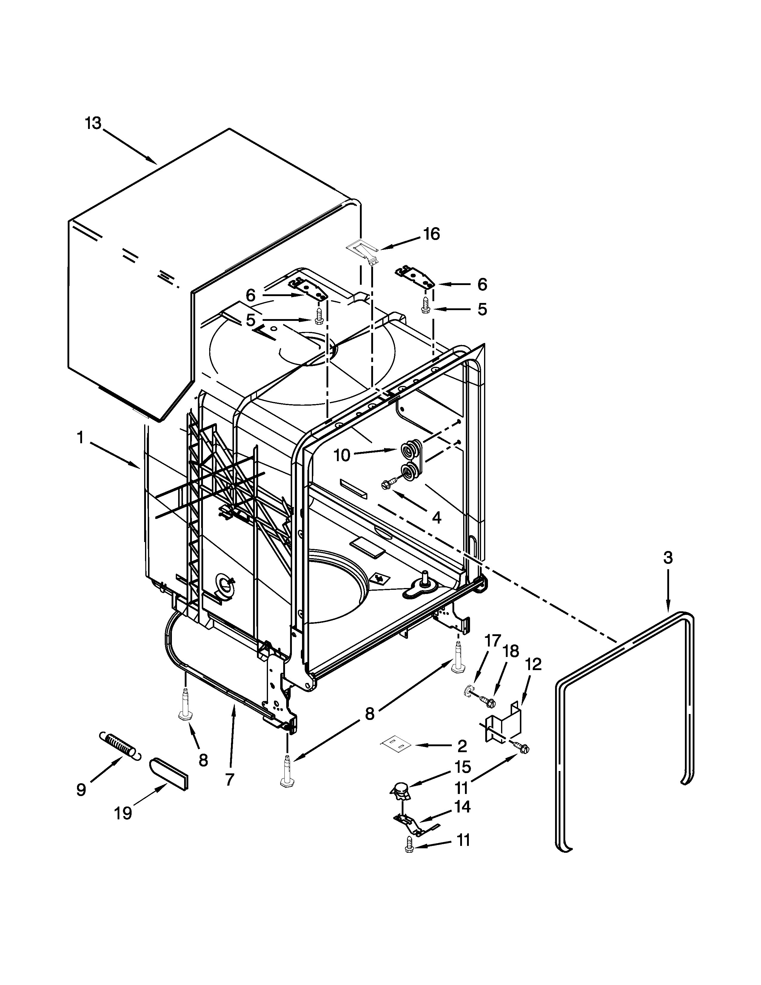 Tub and frame parts