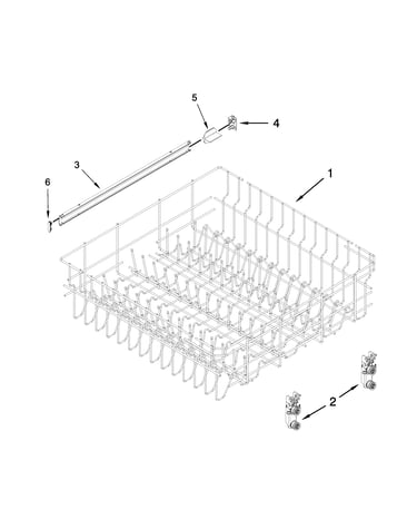Upper rack and track parts