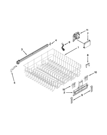 Upper rack and track parts