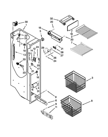 Freezer liner parts