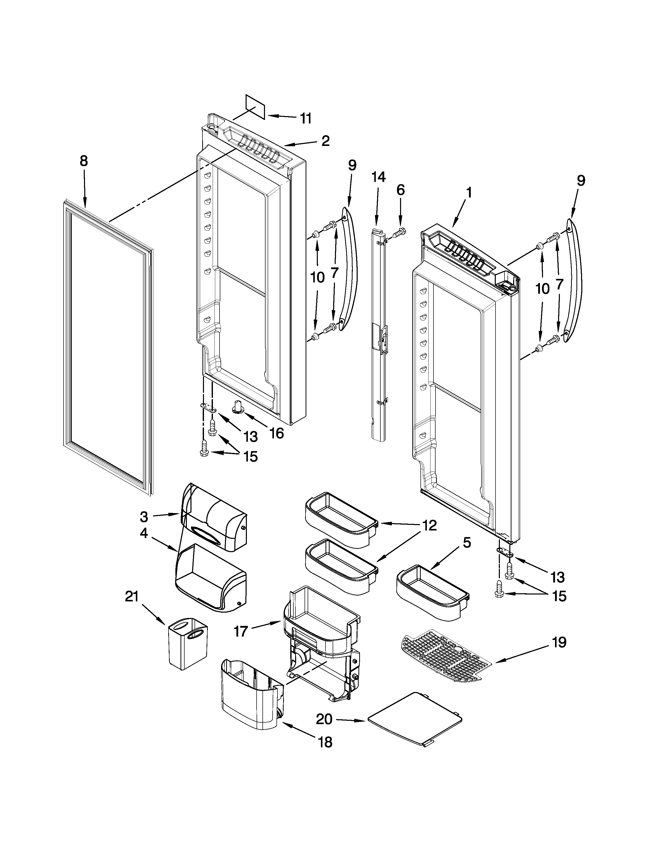 Refrigerator door parts