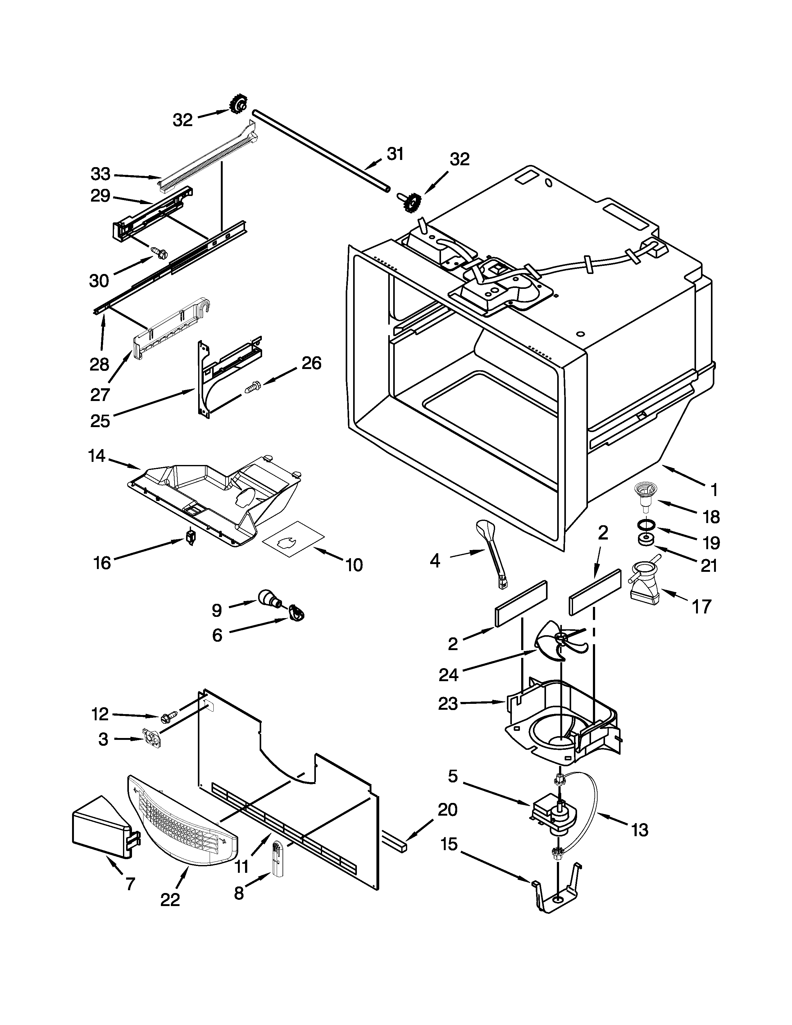 Freezer liner parts