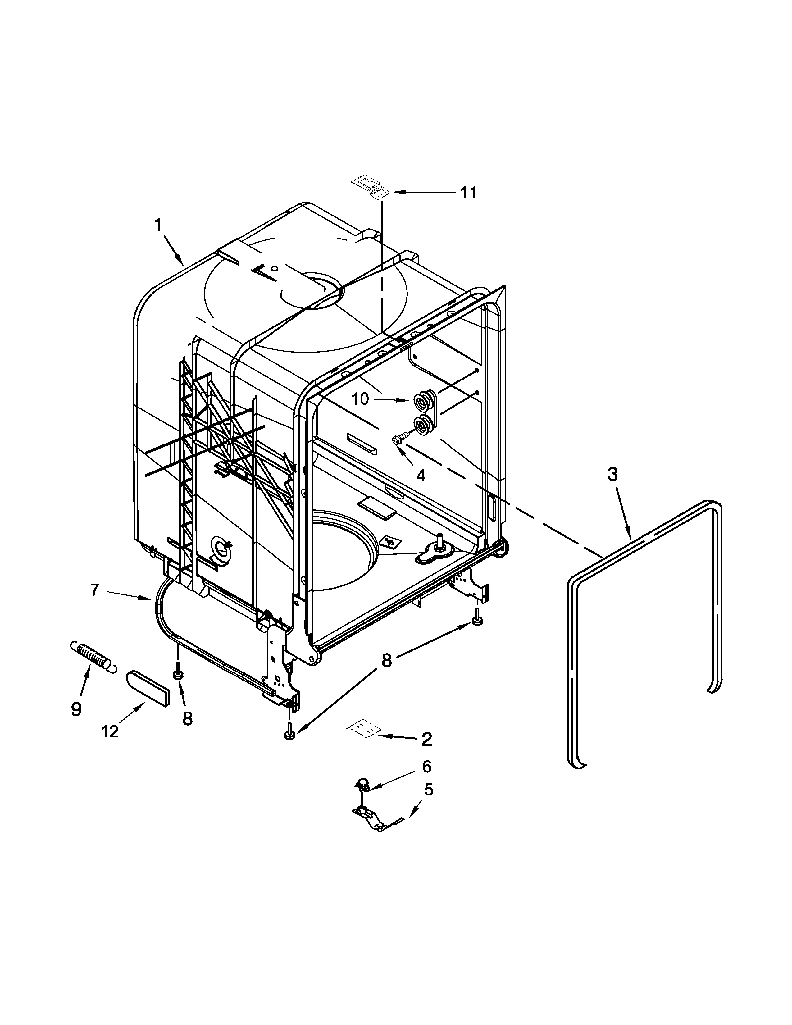 TUB AND FRAME PARTS