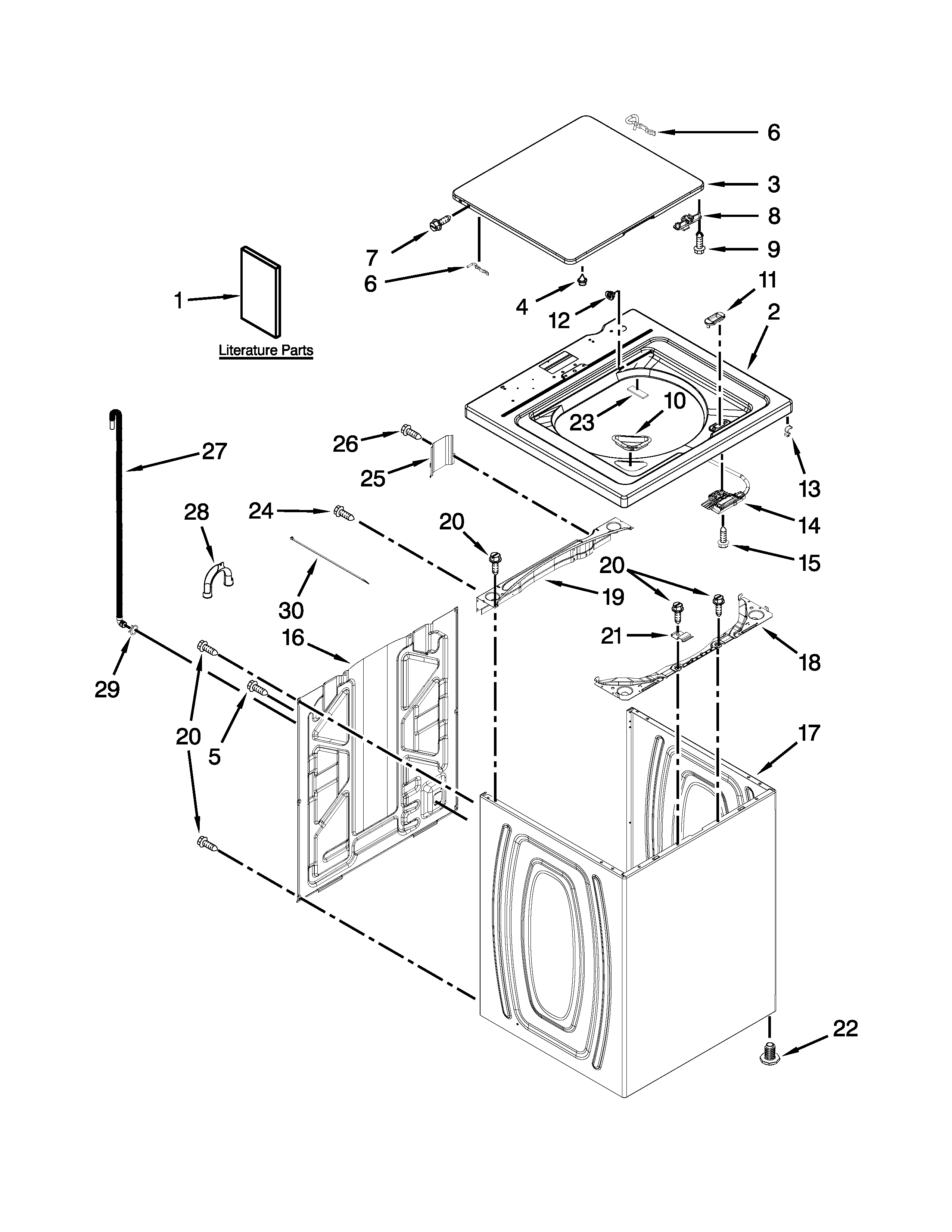 Top and cabinet parts