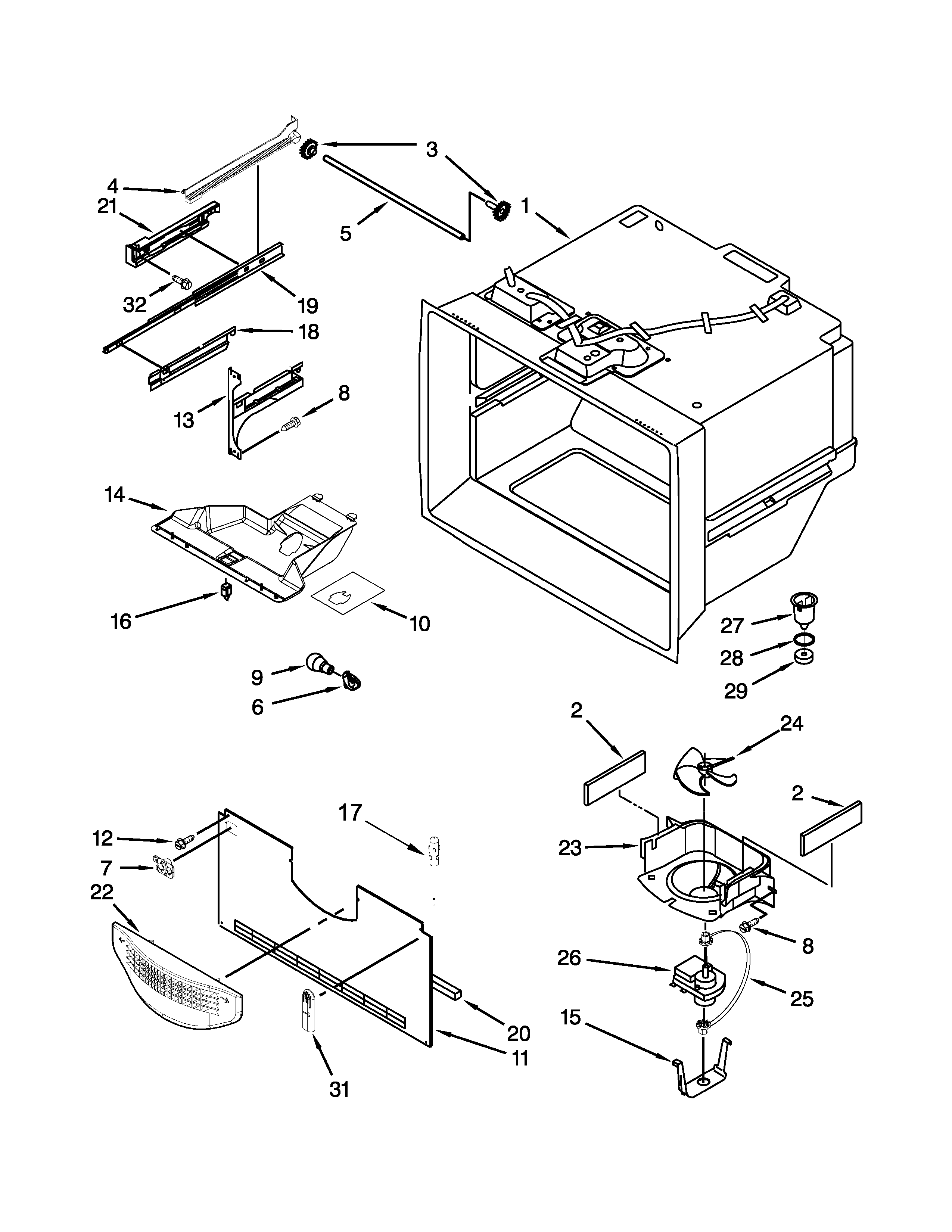 Freezer liner parts
