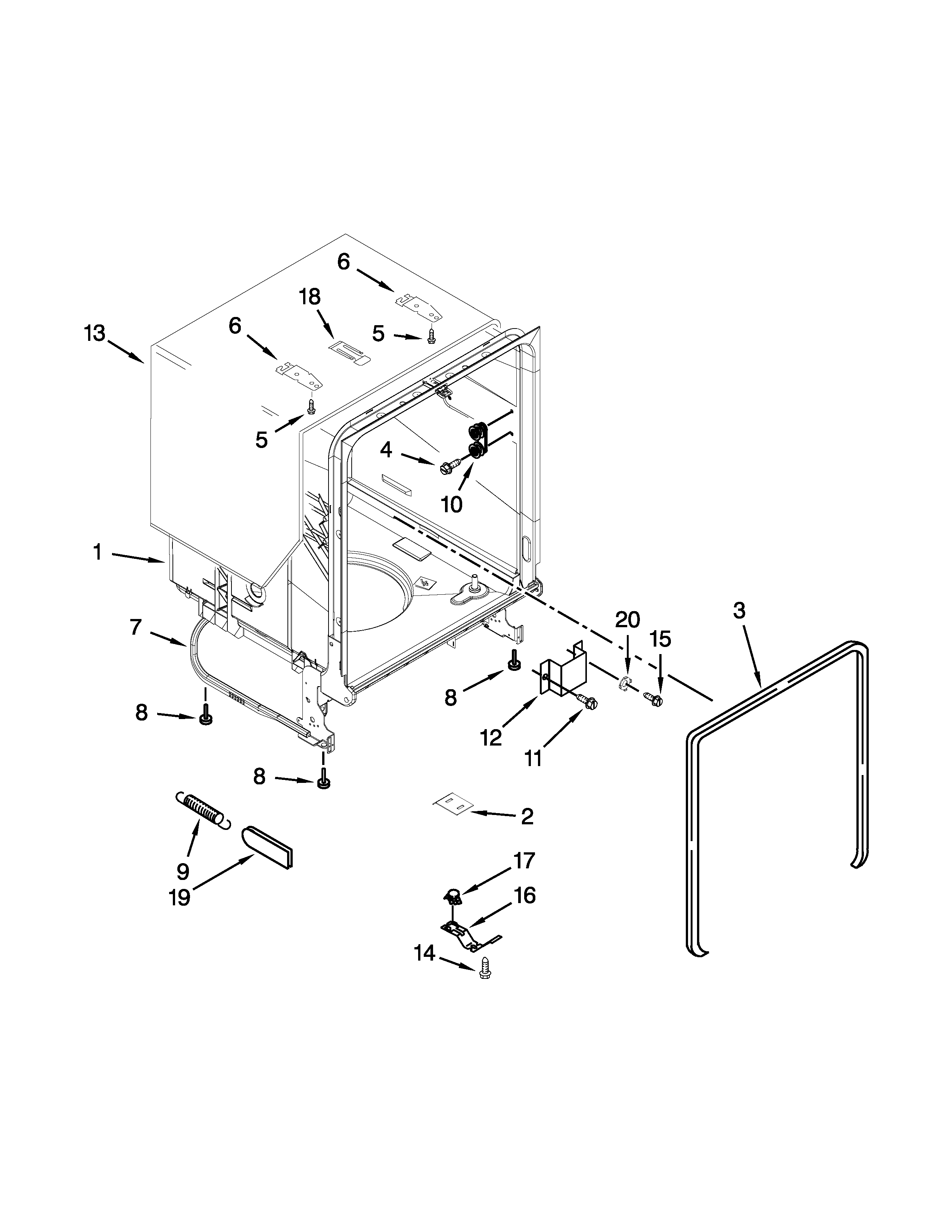 TUB AND FRAME PARTS