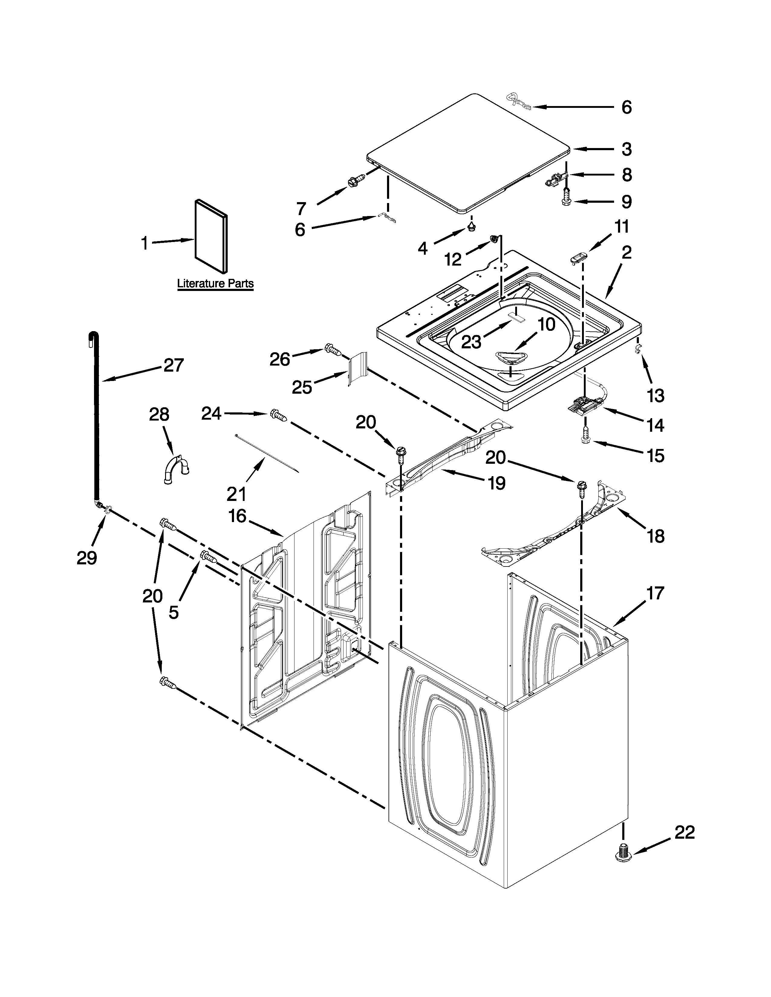 Top and cabinet parts