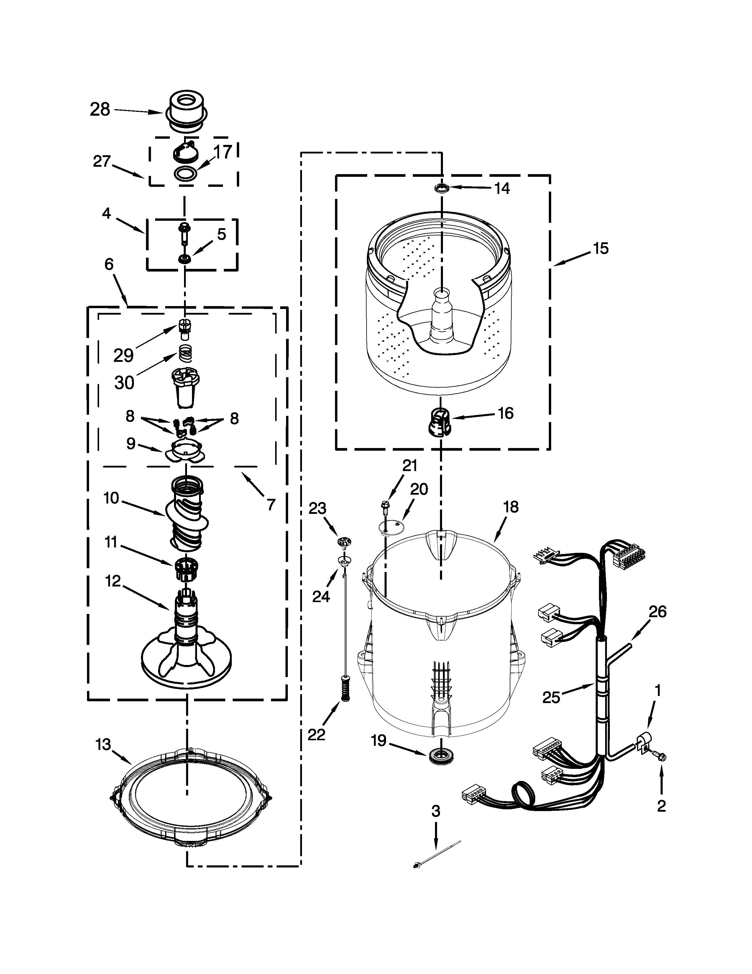 Basket and tub parts
